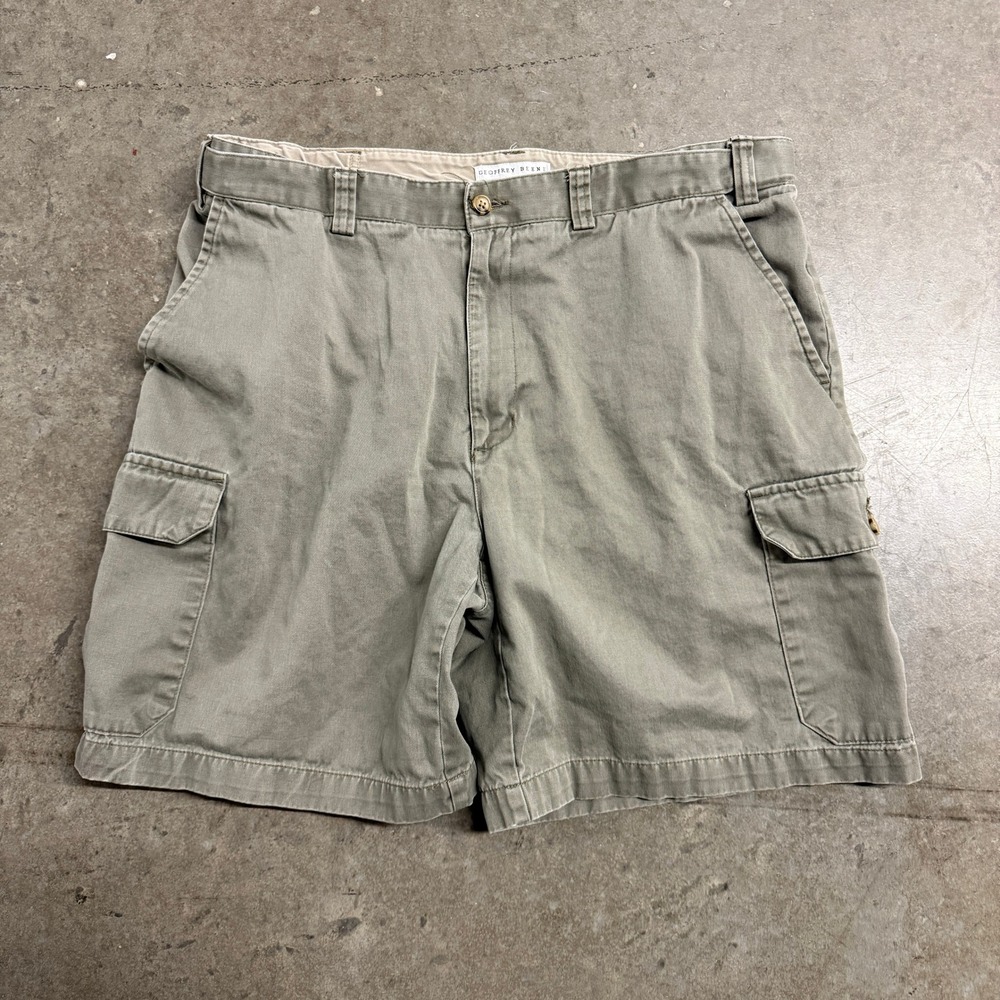 Geoffrey Beene Mens Olive Green Cargo Shorts Size 38 Utility Hiking Casual